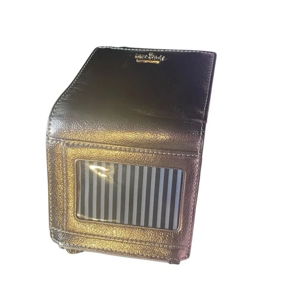 KATE SPADE New York Women’s Bifold Wallet Gold‎ Crinkled Metallic